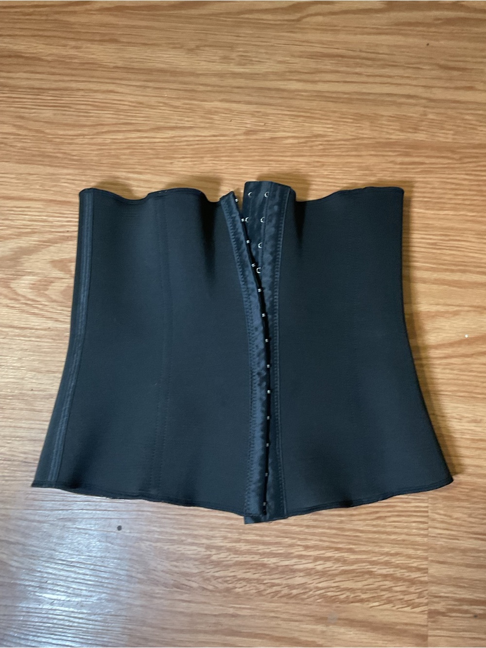 Black Waist Trainer Corset with Hook Closure
